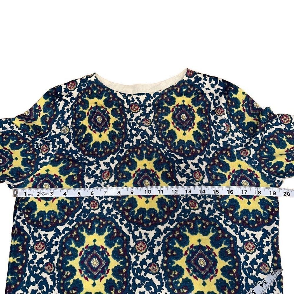 Talbots Womens Merino Wool Colorful Boho Pullover Sweater Artsy Soft Size Large - Picture 6 of 9